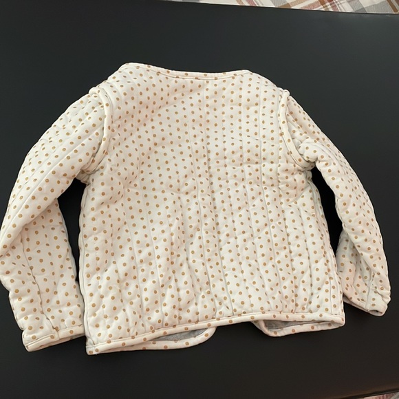 GAP toddler girls jacket, white with gold polka dots - Picture 6 of 6